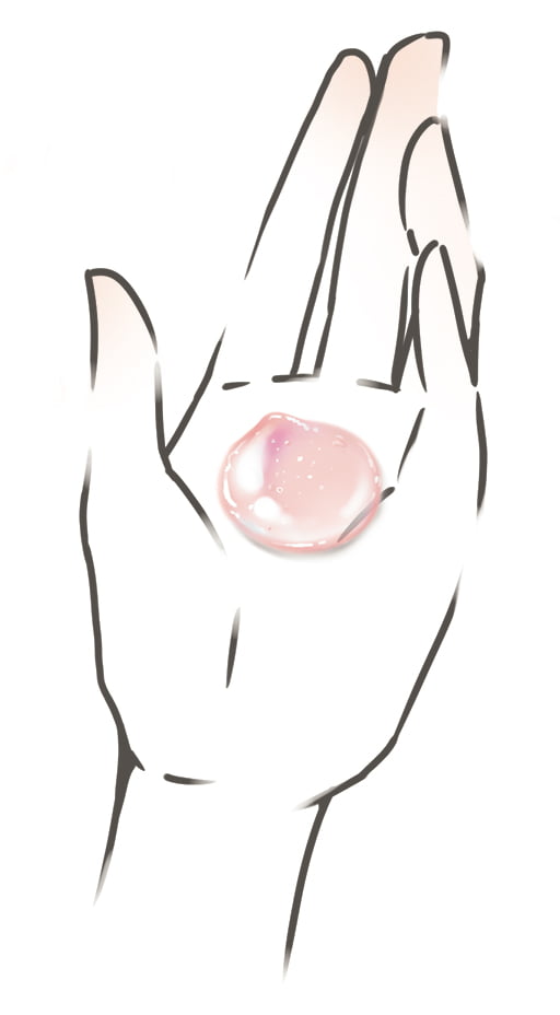 ジェルを手に取ったイラスト